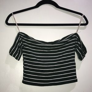 Striped green tube top